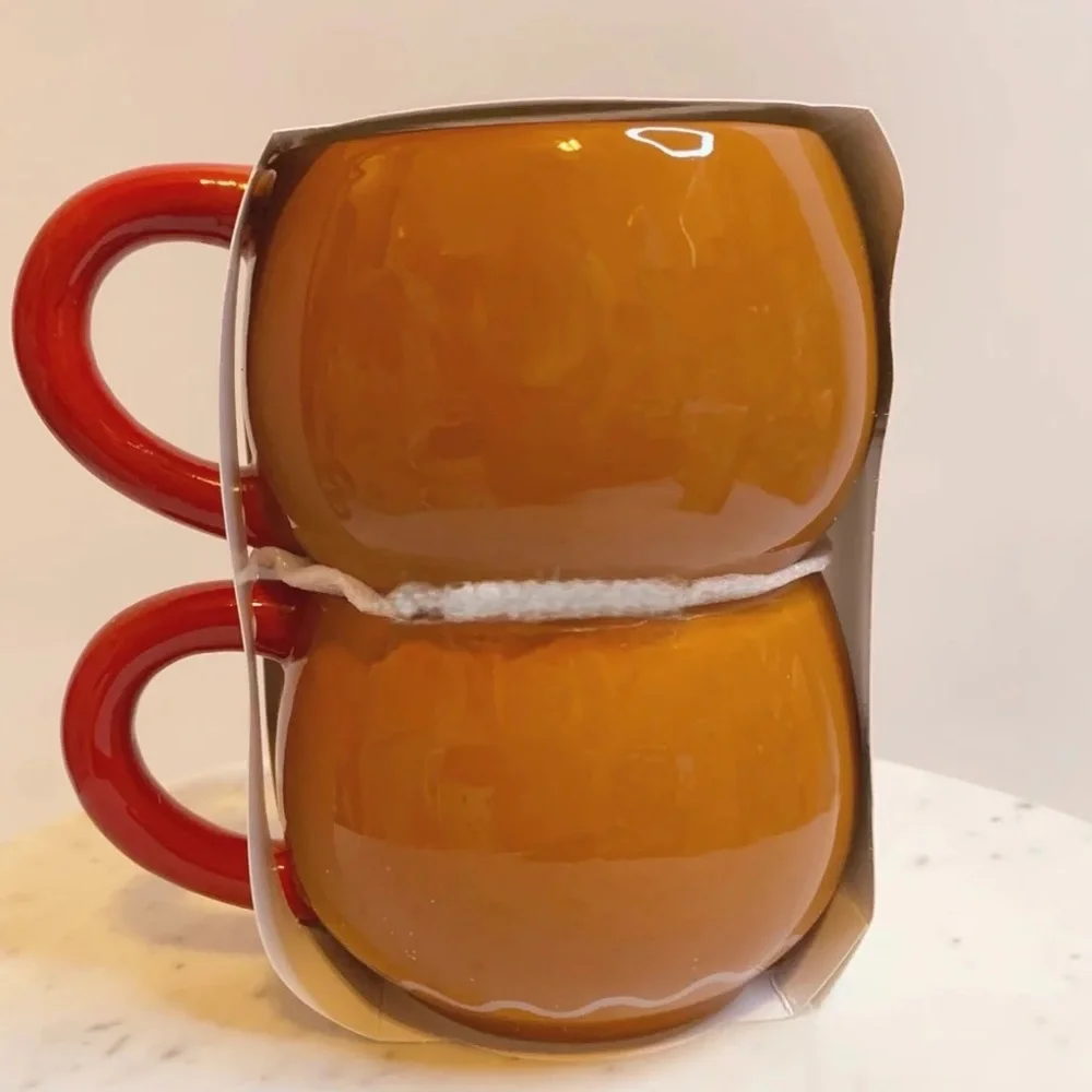 🆕 Target Stackable Gingerbread Man Mugs Set of 2 Mugs, Christmas Holiday Decor